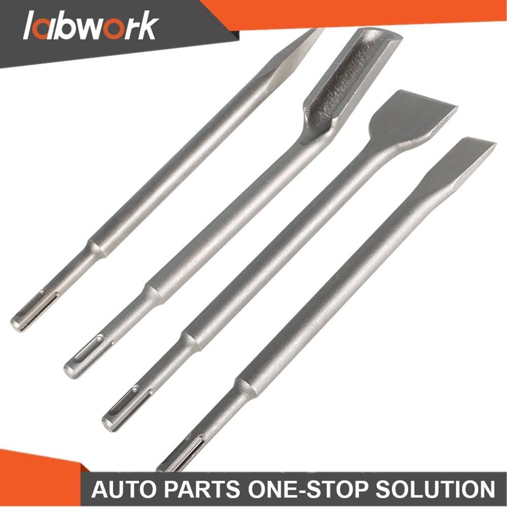 Labwork 4 Pack SDS Plus Chisel Bits -Flat Chisel Grooving Chisel & Point Chisel