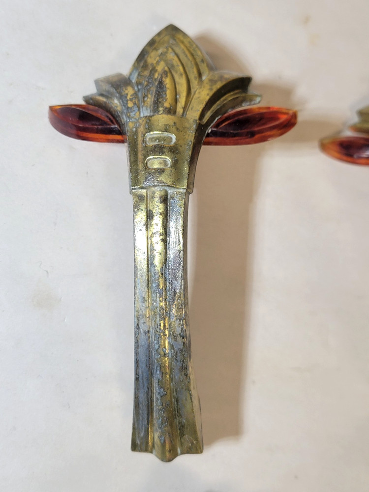 4 Art Deco Drawer Handle Streamline Theater-Style Vertical Pull Vintage Hardware