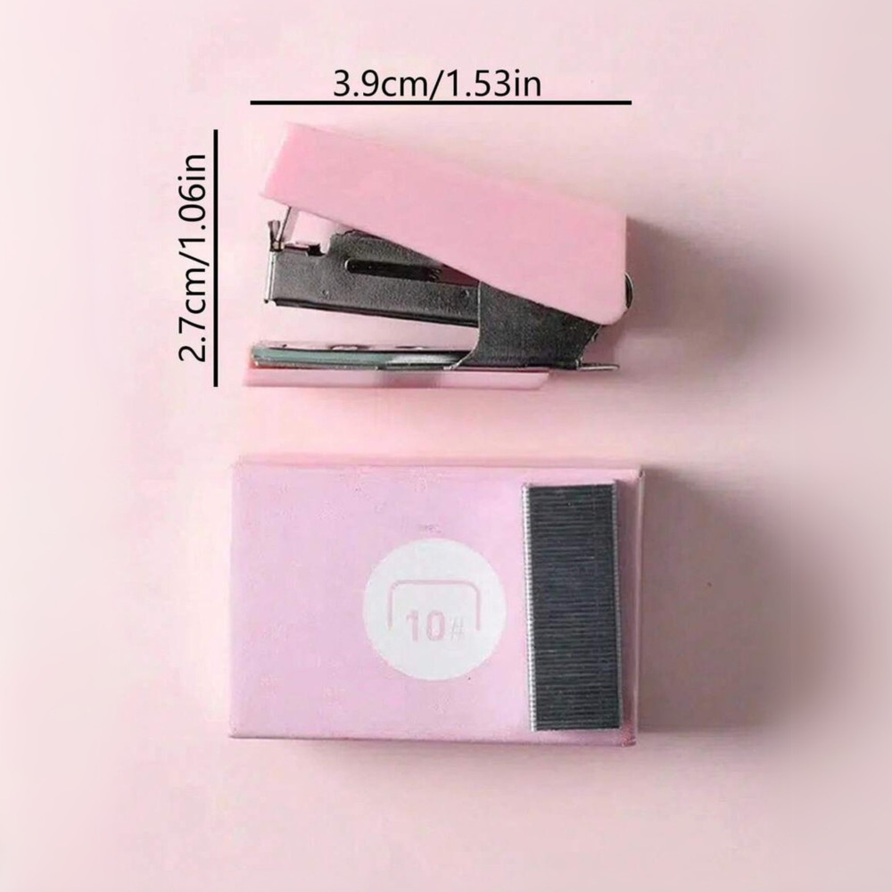Mini Stapler & Staples Cute Portable Small Office Study Stapler with Box (1 Pc)