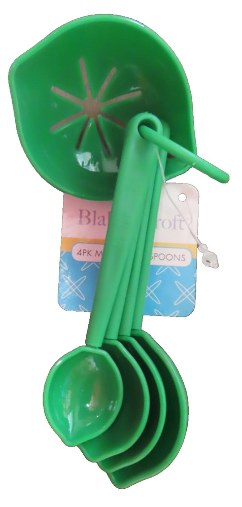 Blake & Croft 4 pc. Measuring Spoons with egg separator # G25893 Green Plastic