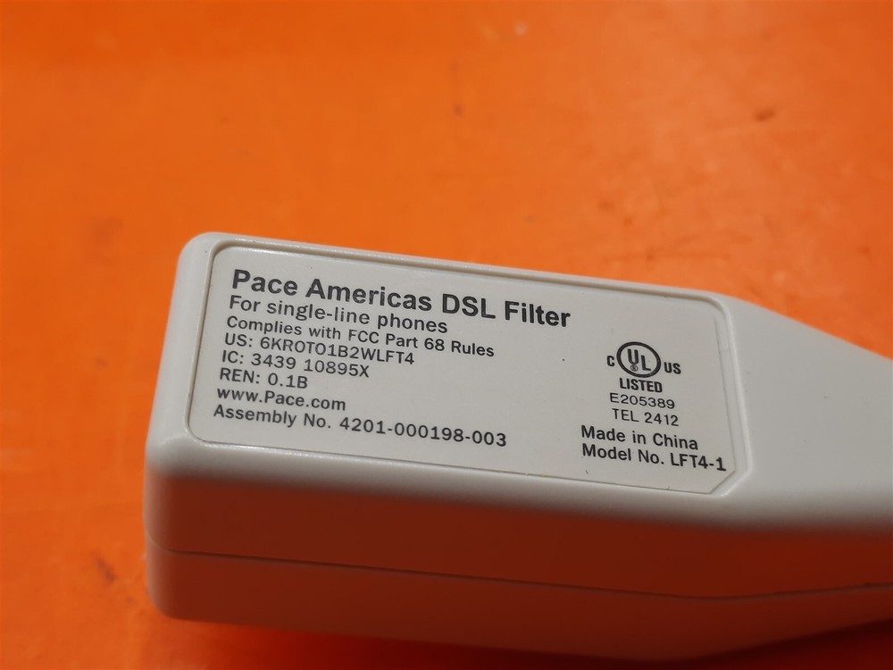 ⭐️⭐️⭐️⭐️⭐️ Pace DSL Filter LFT4-1 For Single-Line Phones