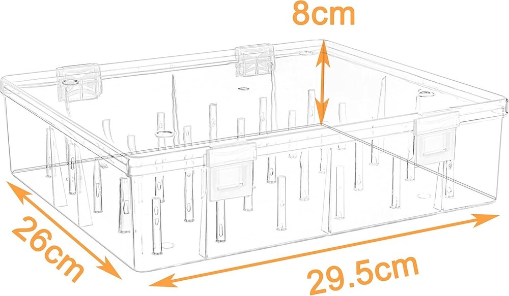 Portable Storage Box: Holds 30 Tall Thread Spools - Durable & Clear