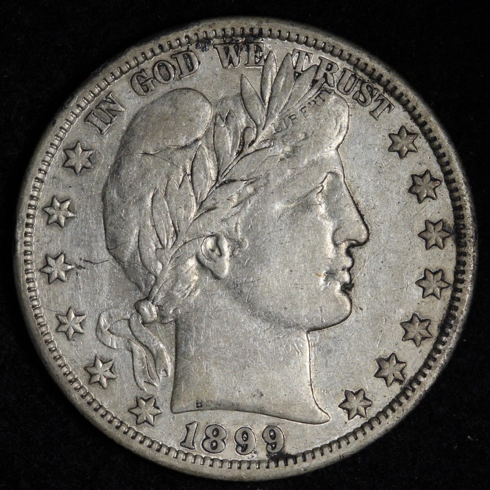 1899 Barber Silver Half Dollar XF E377 WRFQ