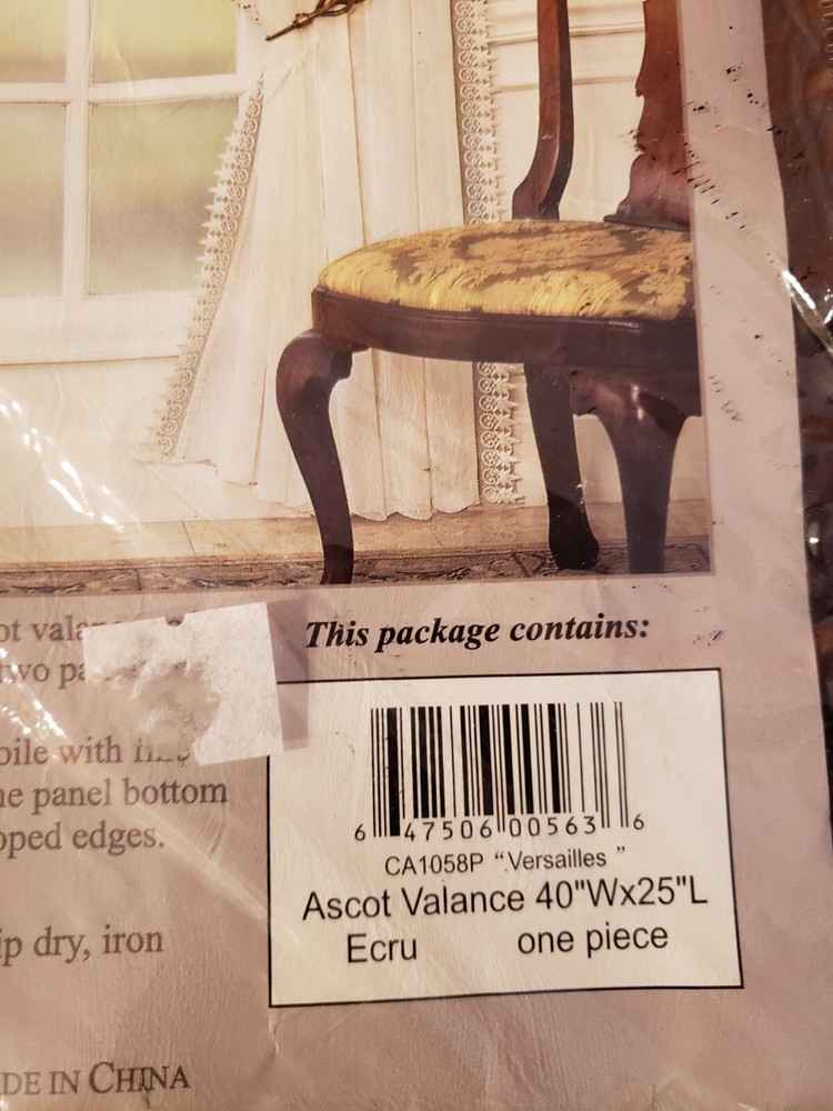 H. C. International Versailles Ecru Valance