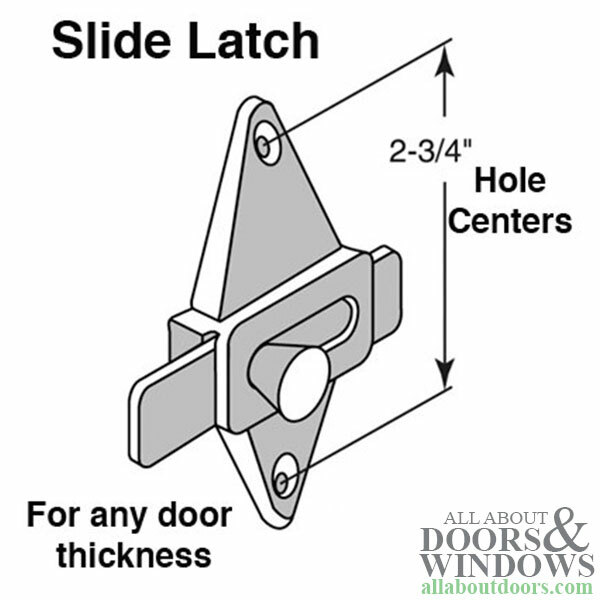 Slide Latch - 2-3/4 Inches - Hole Centers