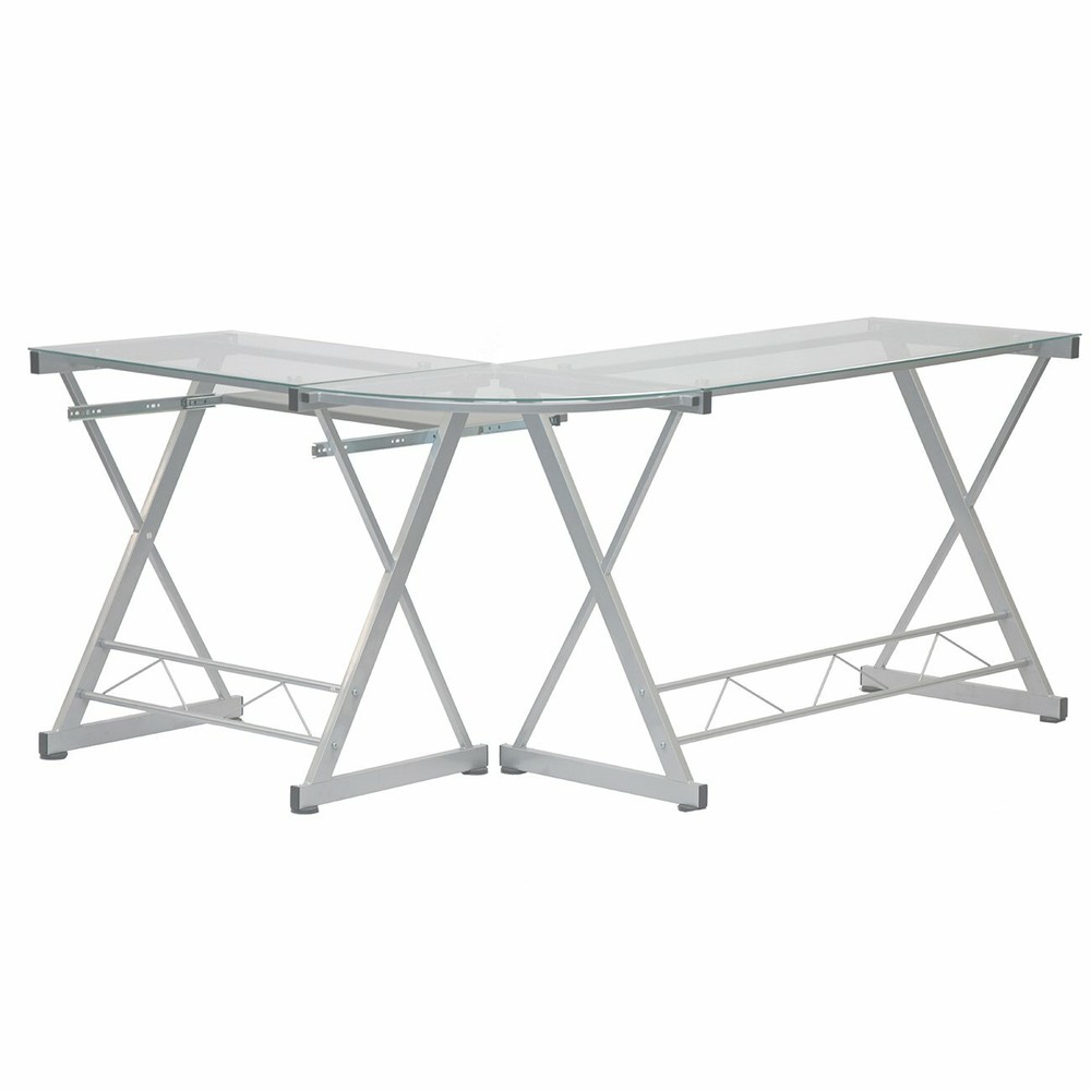 Techni Mobili L Shaped Computer Desk Workstation w/ Reversible Desktop Panels