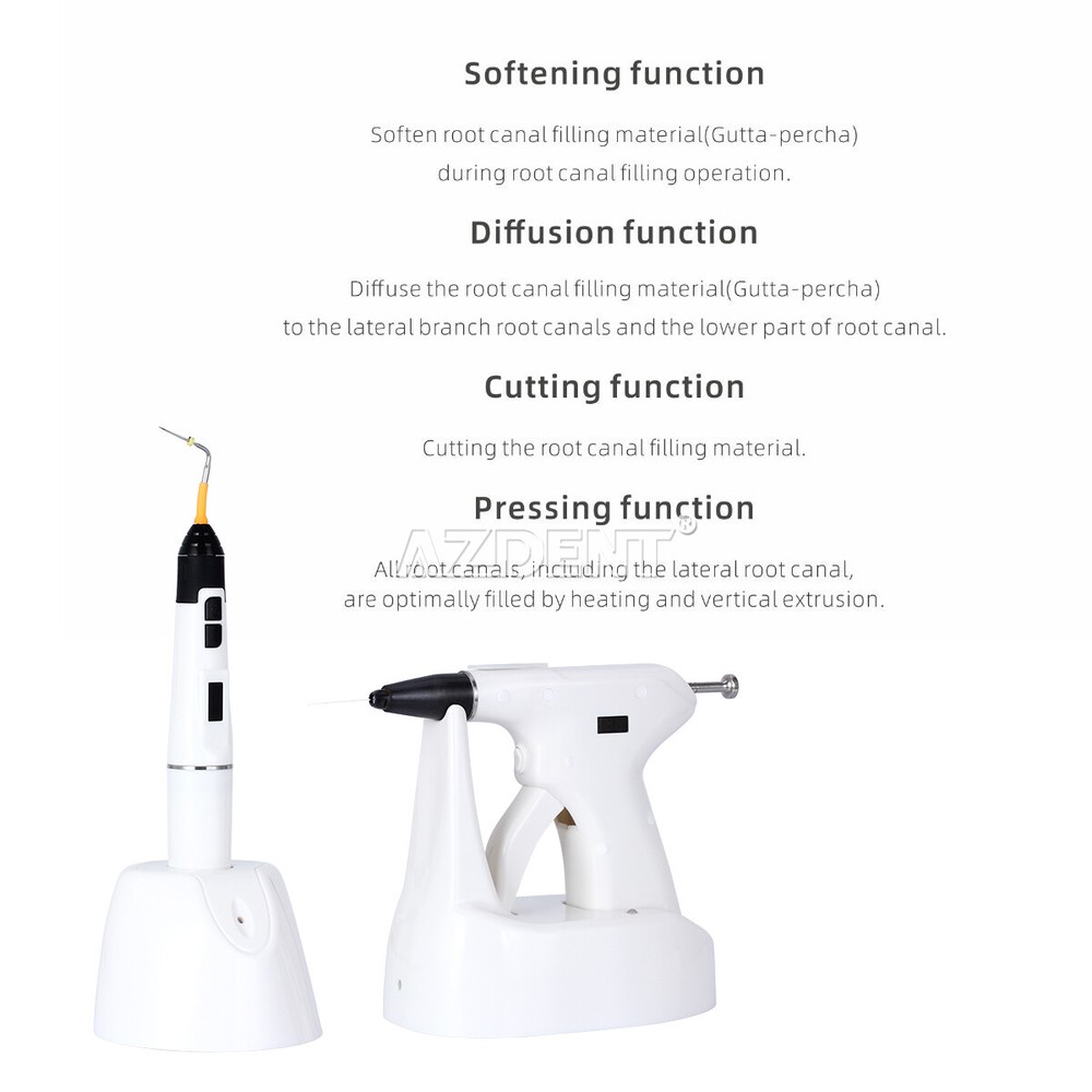 Dental Wireless Endo Obturation System Heated Pen Gutta Percha Gun+Needles Tips