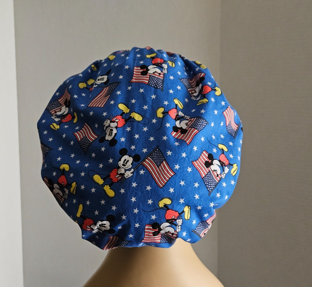 Bouffant Scrub Cap - Patriotic Mickey Mouse