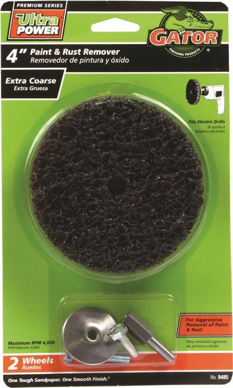 NEW ALI GATOR 9485 PACK 2 DRILL MOUNT 4" PAINT & RUST REMOVER WHEEL KIT 6500185