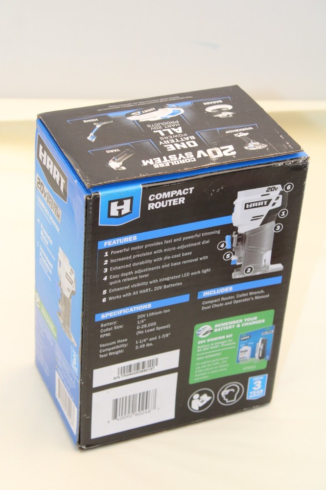 Hart HPRR01 20V Compact Router Tool Only - SEALED