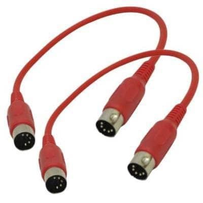 SAMIDI Red MIDI Cable 1 Foot 2 Pack