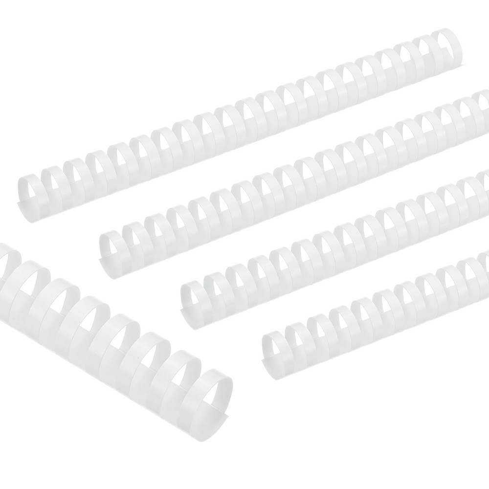 10Pack 25mm (1") Plastic Binding Combs 225 Sheet Capacity 21 Rings White