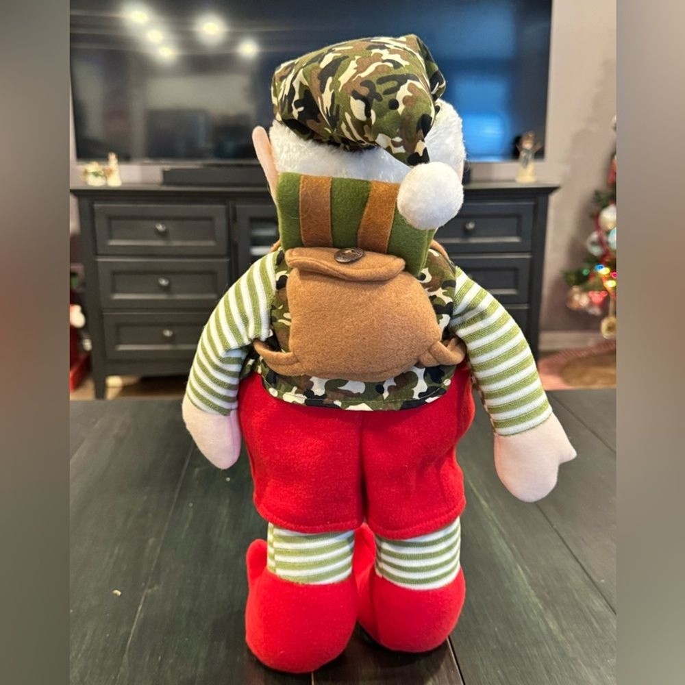 Decorative Plush 18" Holiday Elf Camo with Backpack