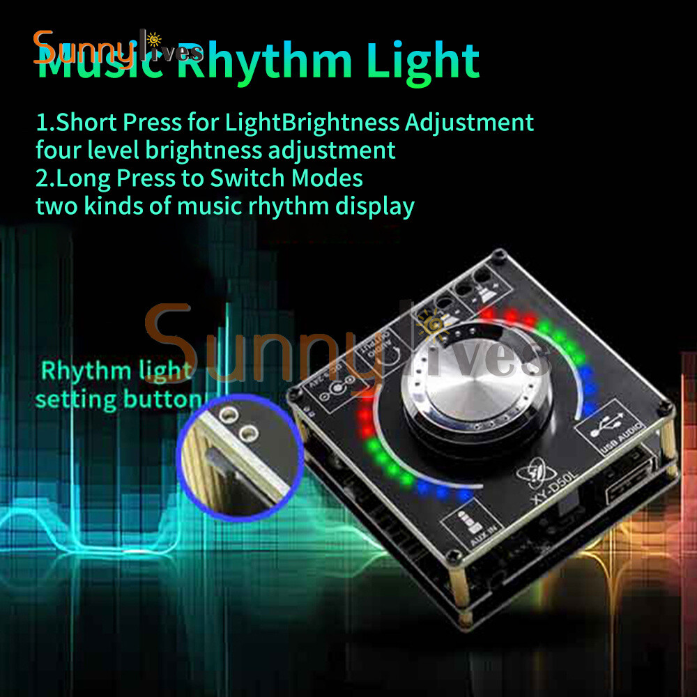 50W+50W Stereo Bluetooth Audio Digital Power Amplifier Board Module APP Control