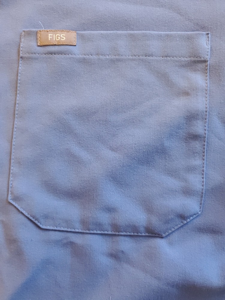 FIGS 2 One Pocket Scrub Top Blue Technical Collection - Size Large