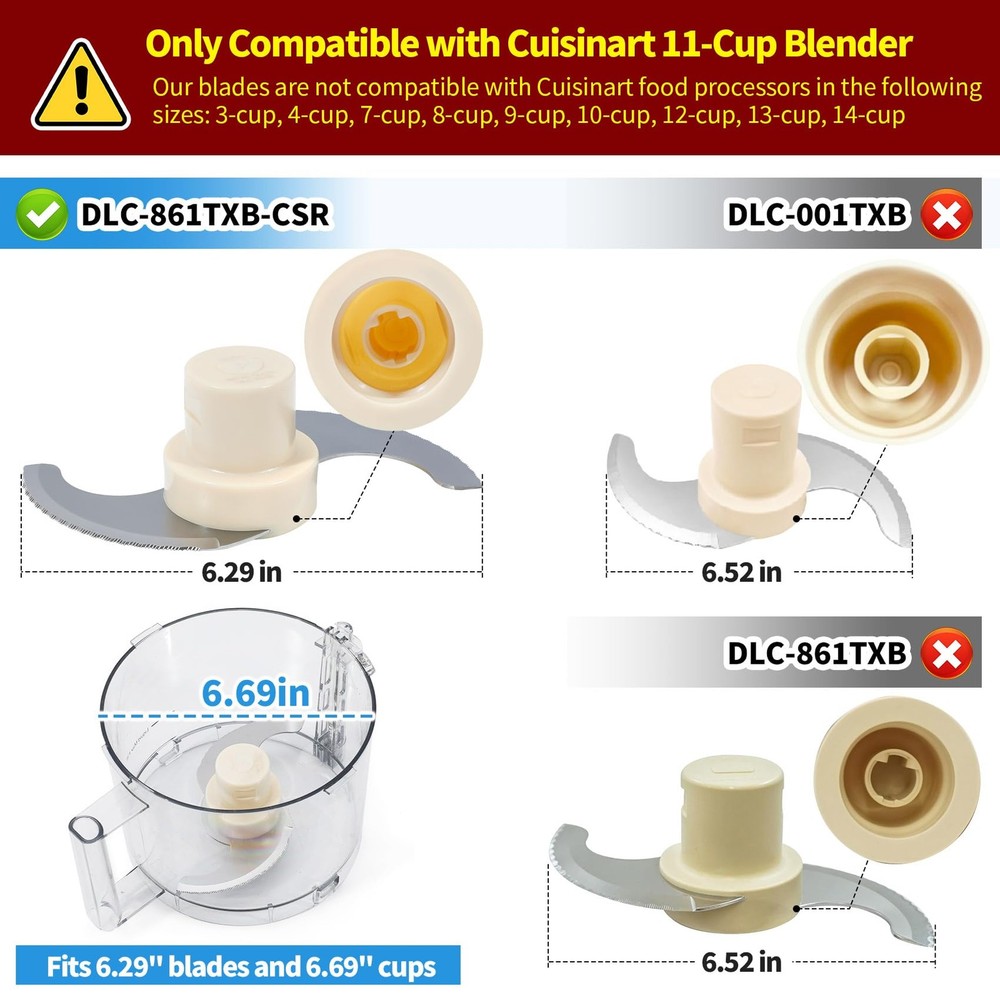 DLC-861TXB-CSR Replacement Chopping Blade – Compatible with medium, Silver