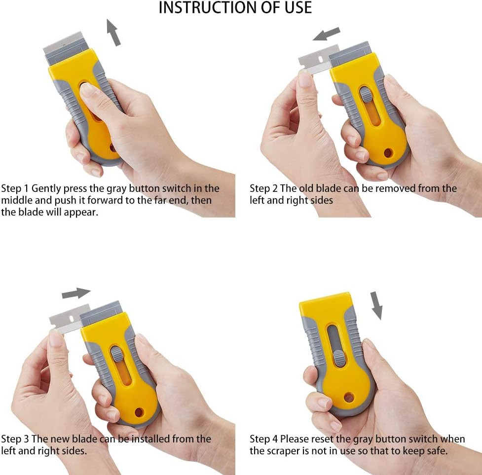 Razor Blade Scrape with 15Pcs Extra Blades, Scraper Tool, Razor Blade Retractabl