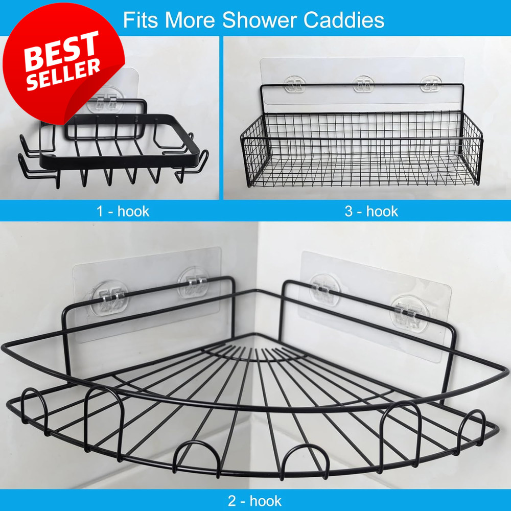 15PCS Shower Caddy Adhesive Replacement Strong No Drill Shelf Hooks - US