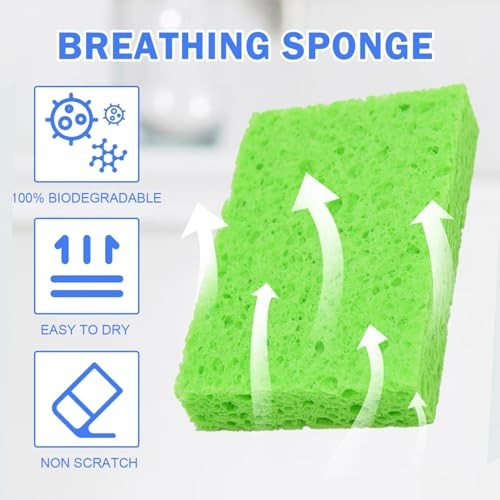 Pack Sponges Kitchen Natural Compressed Cellulose Sponges Bulk Non Scratch 72