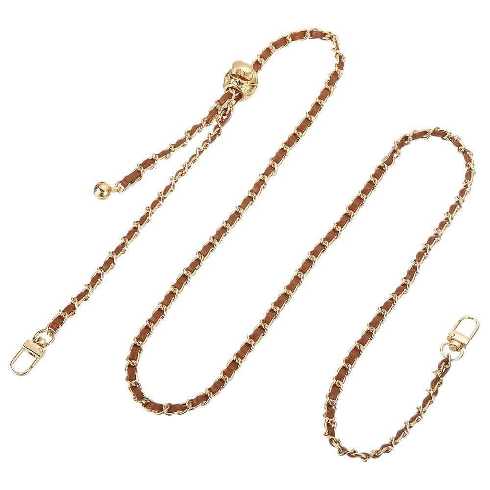 Purse Chain Strap, 53 Inch Adjustable Chains Strap Brown/Light Gold