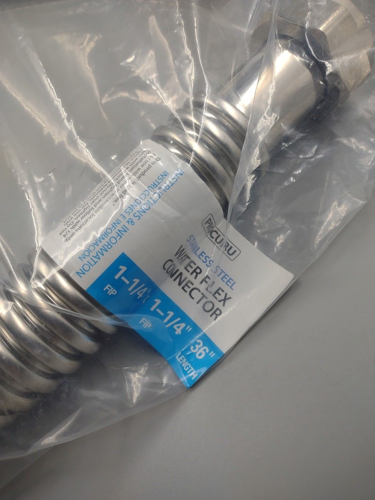 Procuru #6WFF36-B Water Flex Connector 1-1/4" FIP x 1-1/4" FIP x 36" 2-Pack