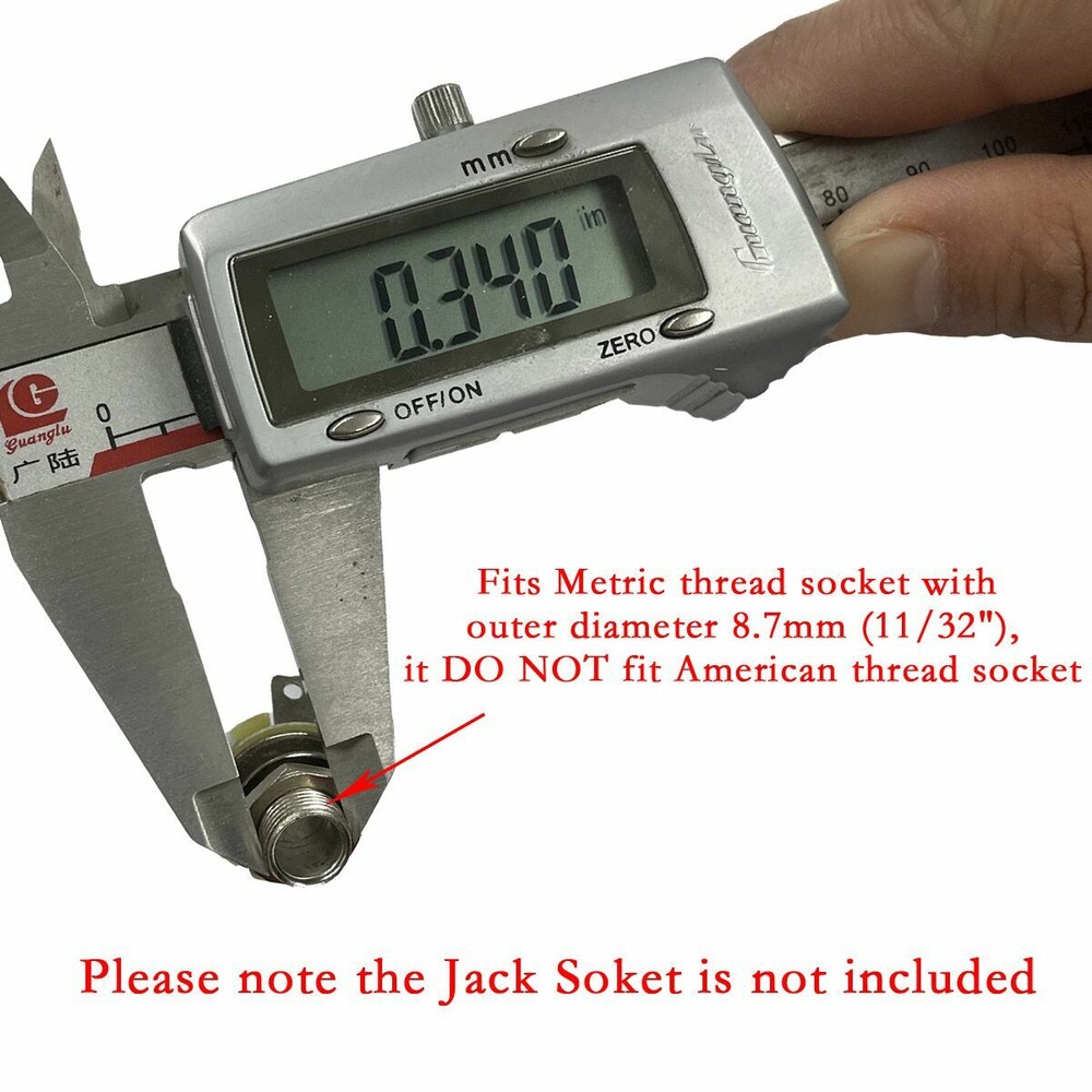 20pcs Guitar Input Output Jack Socket Nuts and Washer Metric Jack Nuts Black