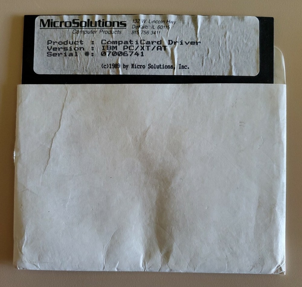 Vintage MicroSolutions CompatiCard I PC XT 8-bit ISA Floppy Controller 87-89