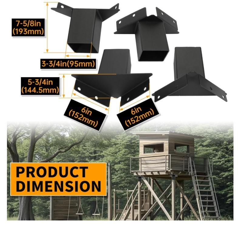 Deer Stand Brackets 4x4 Deer Blind Brackets,4Pcs Compound Angle Platform Bracket
