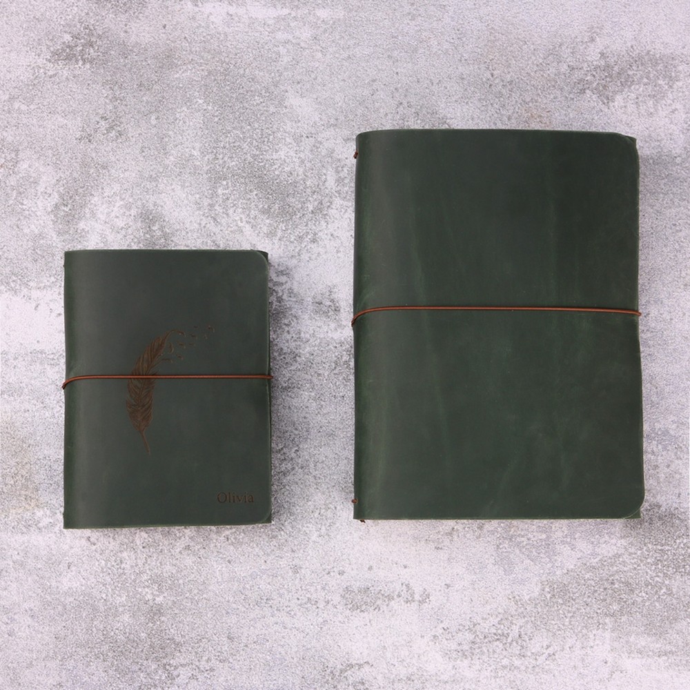 Personalized Leather Journal Cover A5 A6, Refillable Traveler’s Notebook