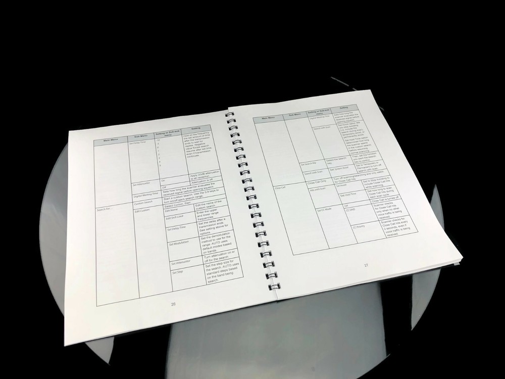 Uniden SDS100 Instructions Operating Manual User Guide Coil Bound