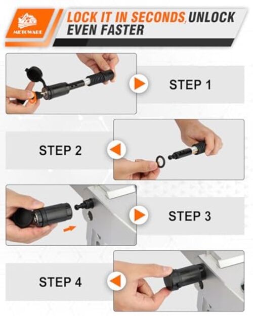 Trailer Hitch Lock, 5/8" Dia with Extra Long 4" Span,Trailer Receiver 1-PACK