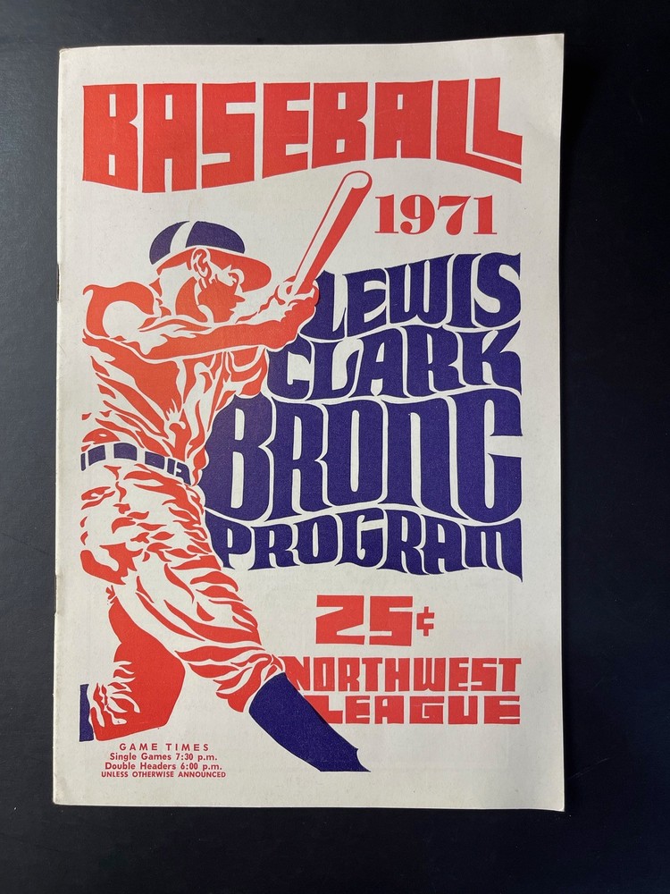 1971 Lewis Clark Broncs Baseball Program Scorecard John Andrews
