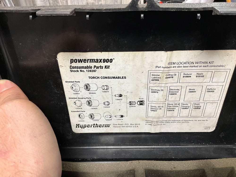 hypertherm powermax 900 plasma cutter tips consumable parts kit