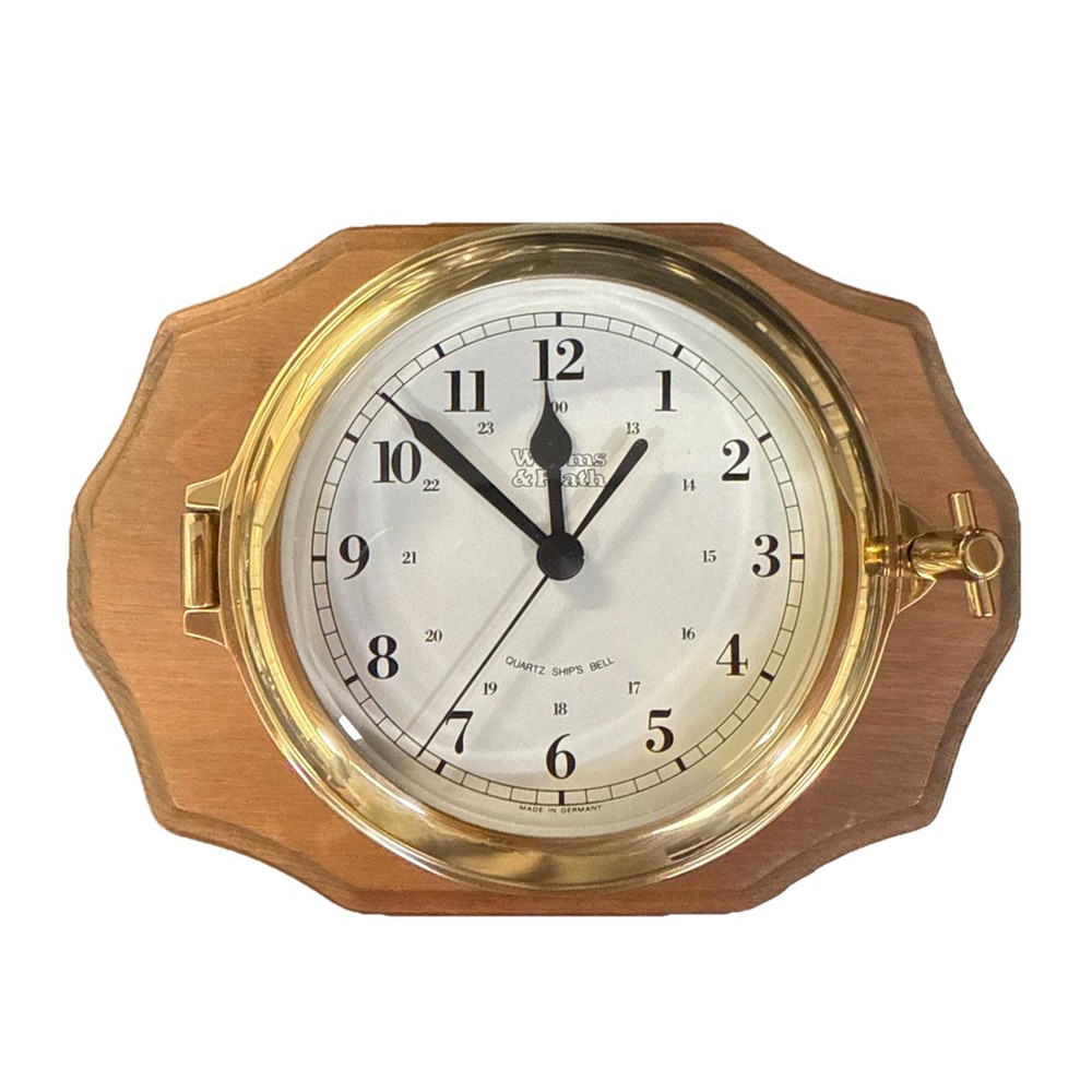 WEEMS & PLATH NAUTICAL SHIP'S BELL CLOCK SOLID BRASS