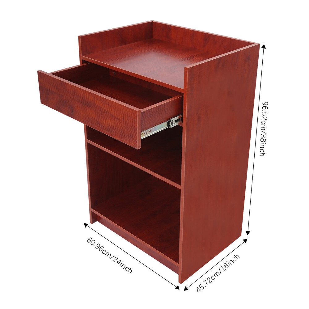 Elegant Maple Leaf Presentation Stand with Spacious Storage & Drawer