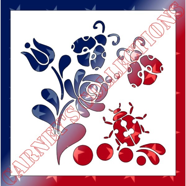 10"x10" Clear Plastic Stencil - Ladybug (SX67)