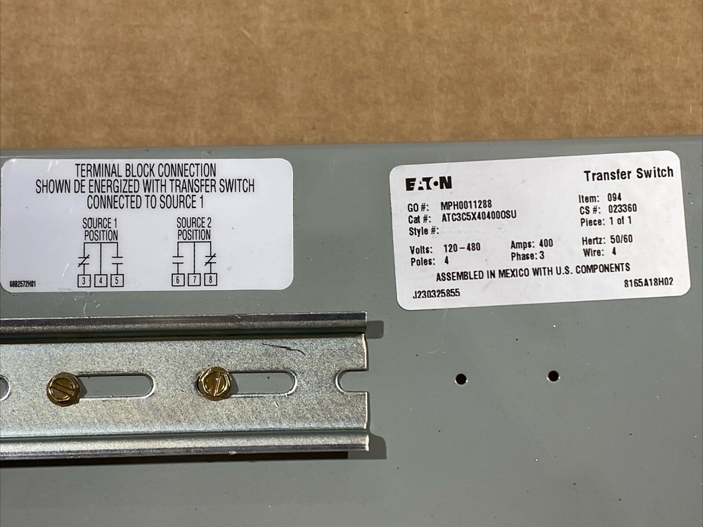 Eaton Transformer Switch 400 Amp Connector Assembly New