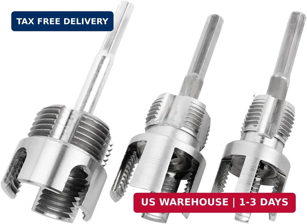 Wolfride 3Pcs Pipe Thread Cutting Tool, Integrated Internal & External Pipe Thre