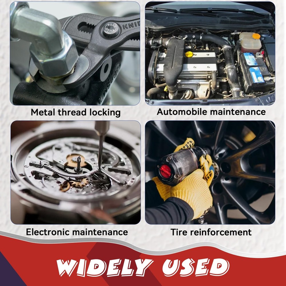 Thread Lock Blue and Red, Threadlocker Medium High Strength, blue