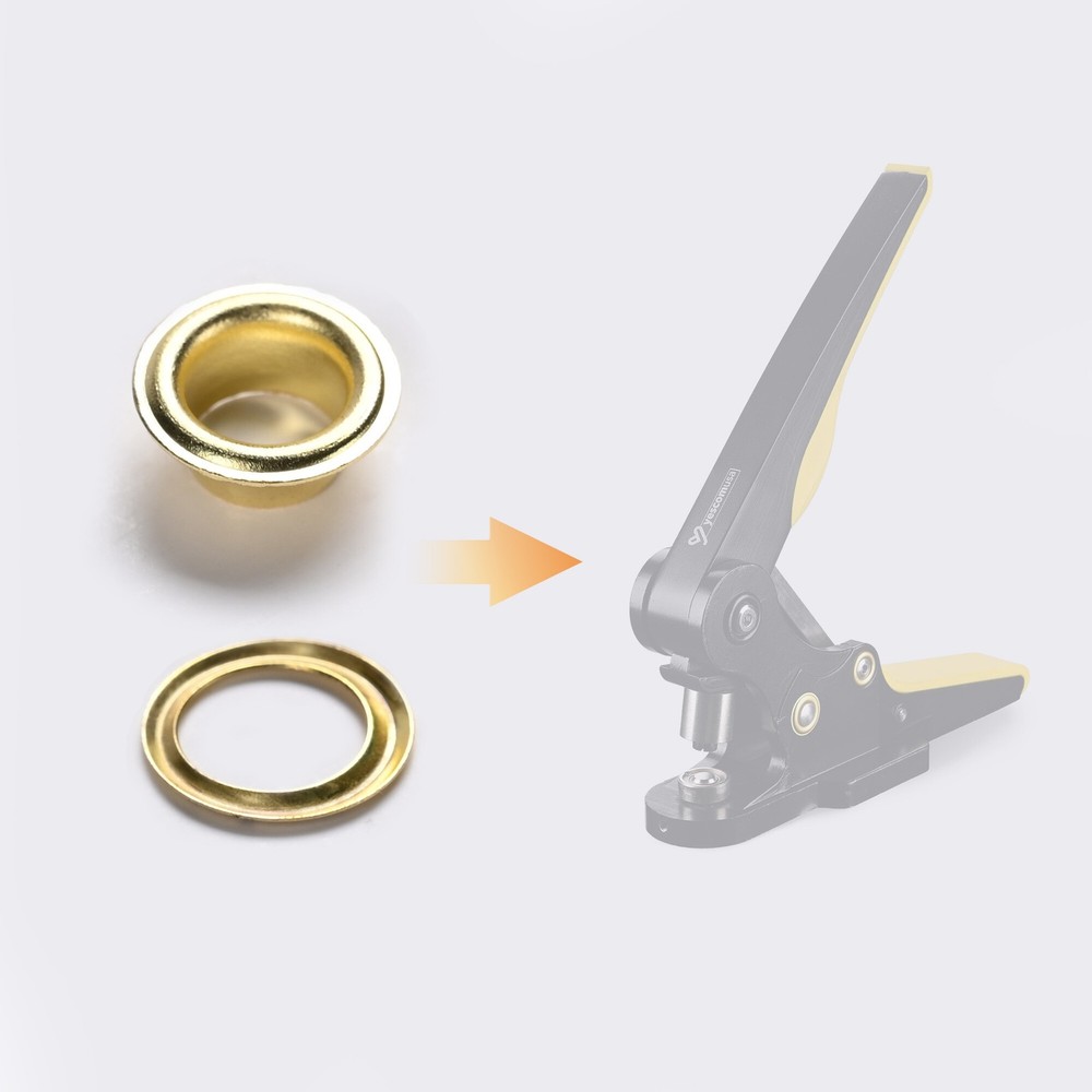 500 pcs Solid Brass Grommet Kit 7/32 inch Size #0 Eyelets Washers