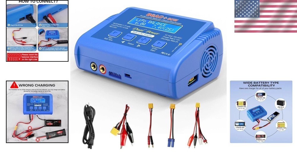 6A Digital RC Battery Charger with Fire-Proof Design & Multi-Mode Functionality