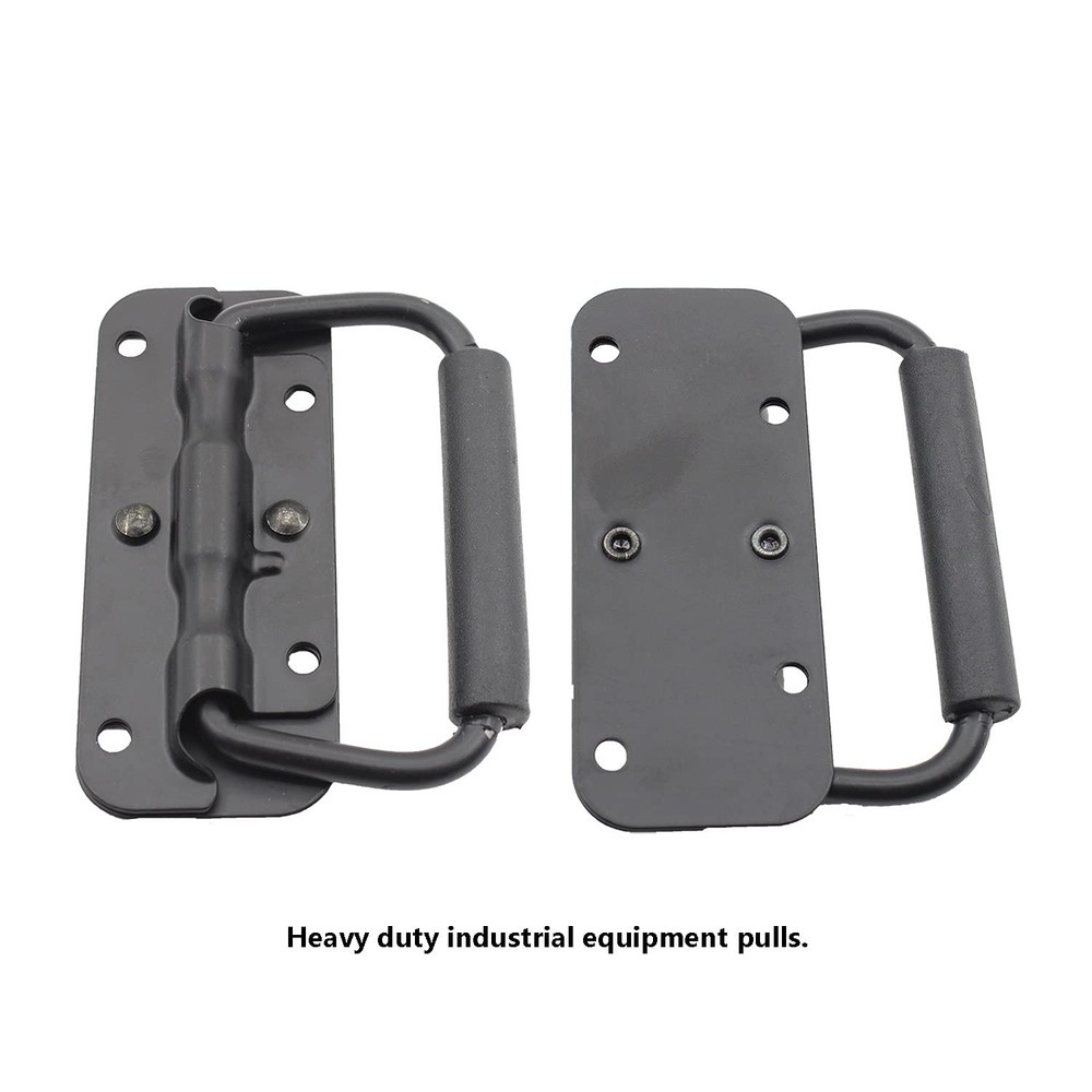 2 Pack Spring Loaded Pull Handles, Surface Mount Chest Handle with Rubber Gri...