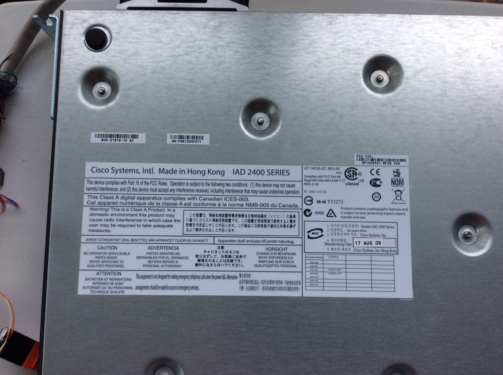 CISCO SYSTEMS Model IAD2400 Series Integrated Access Device Router