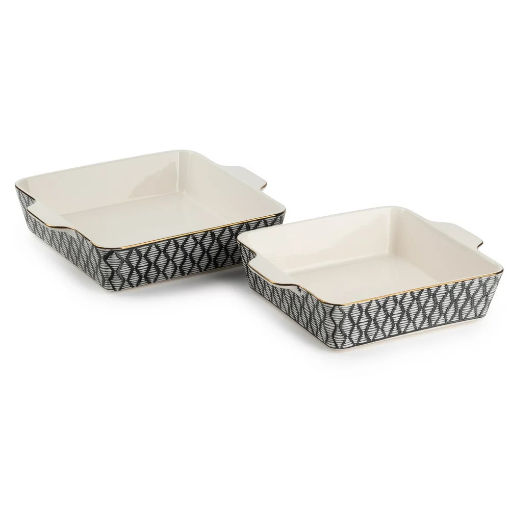 Stoneware Square Baker Baking & Serving Dishes Kitchen Microwave Safe 2-Piece