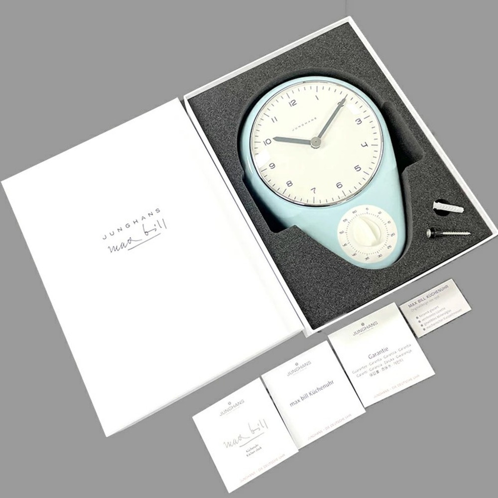 JUNGHANS Kitchen Clock Wall Clock Max Bill Quartz Rare New w/Case