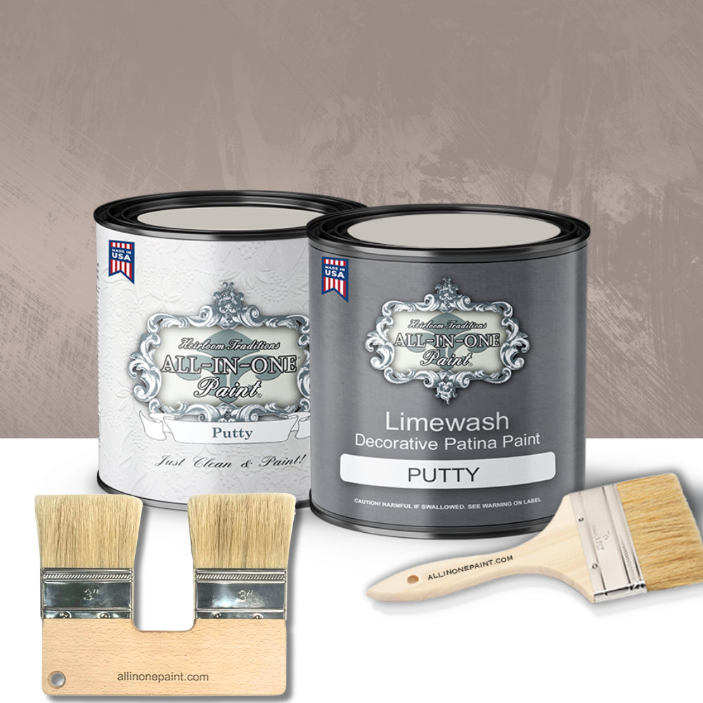 ALL-IN-ONE Paint Limewash Quart Kit - Putty
