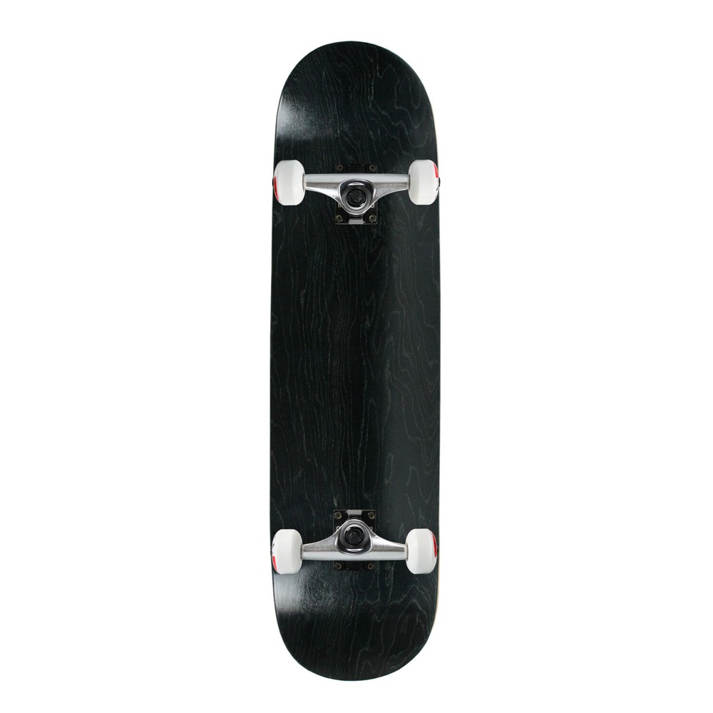 Moose Complete Skateboard Stained Black 7.5" Silver/White Assembled