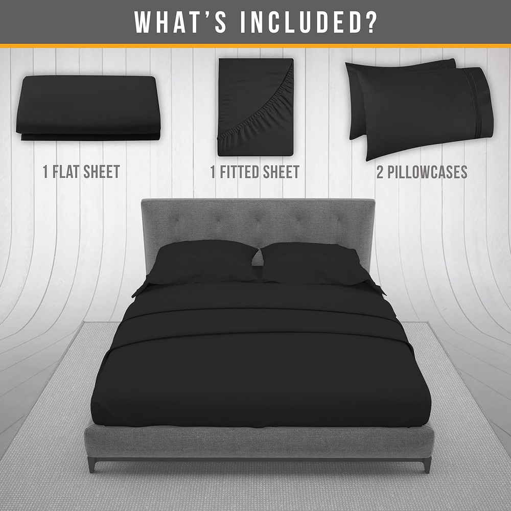 Full Size Bed Sheets Cooling - Luxury Hotel Sheet Set - Soft Sheets with Elastic