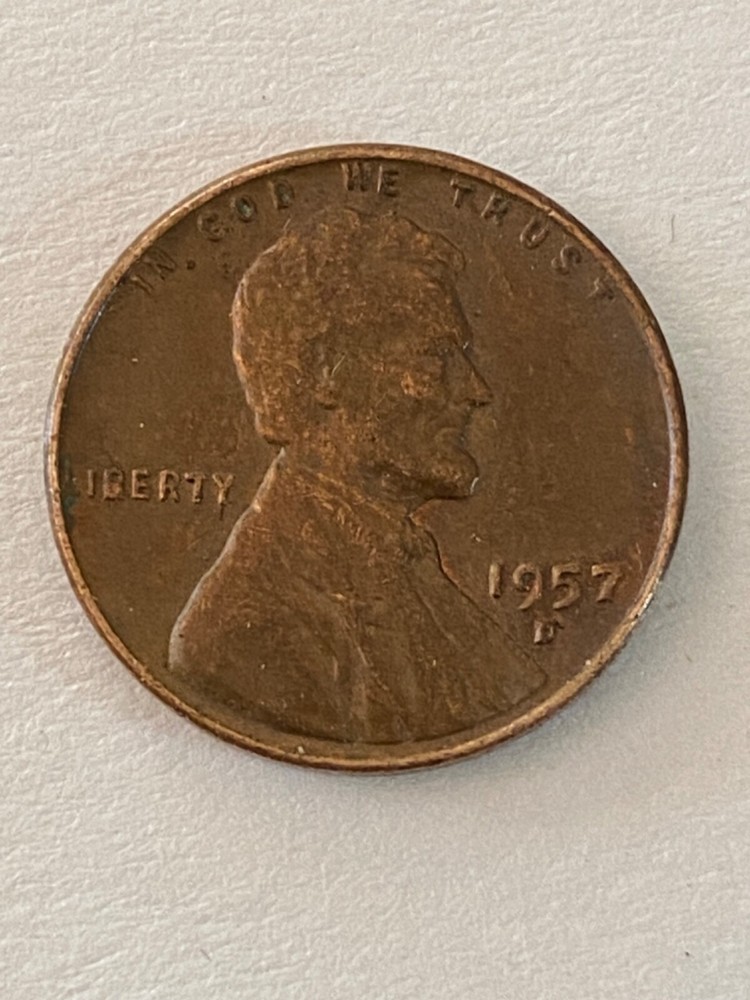 1957 d wheat penny error