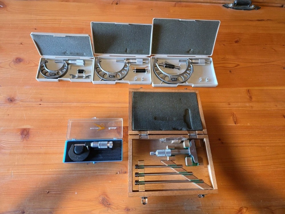 4 Micrometers And A Depth Gauge